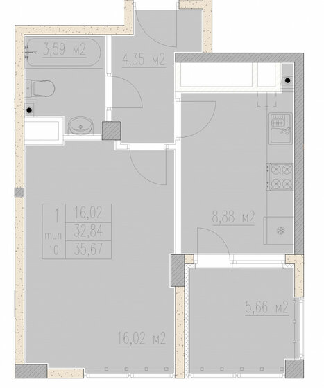 43,5 м², 2-комнатная квартира 6 500 000 ₽ - изображение 74