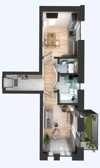 49,4 м², 1-комнатная квартира 10 127 000 ₽ - изображение 33