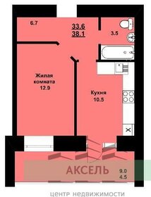 Квартира 38,1 м², 1-комнатная - изображение 1