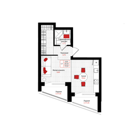 Квартира 31,6 м², студия - изображение 1