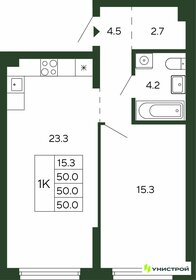 Квартира 50 м², 1-комнатная - изображение 1