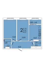 53,3 м², 2-комнатная квартира 7 617 610 ₽ - изображение 9