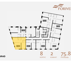 Квартира 75,8 м², 2-комнатная - изображение 2