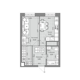Квартира 37,7 м², 1-комнатная - изображение 1