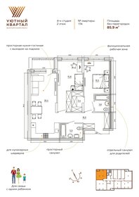 Квартира 85,9 м², 3-комнатная - изображение 2