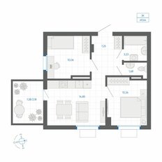 Квартира 49,6 м², 2-комнатная - изображение 2
