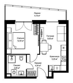 Квартира 40 м², 1-комнатная - изображение 2