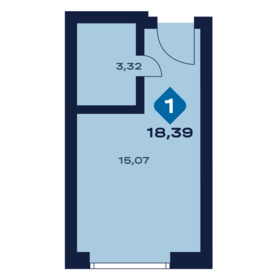 Квартира 18,4 м², 1-комнатные - изображение 2
