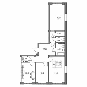 Квартира 102,6 м², 3-комнатная - изображение 1