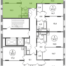 Квартира 67,4 м², 2-комнатная - изображение 2
