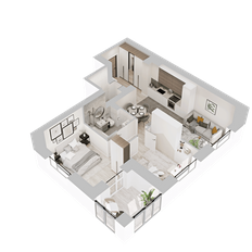 Квартира 55 м², 2-комнатная - изображение 3