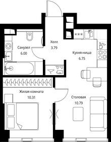 Квартира 37,6 м², 1-комнатная - изображение 2