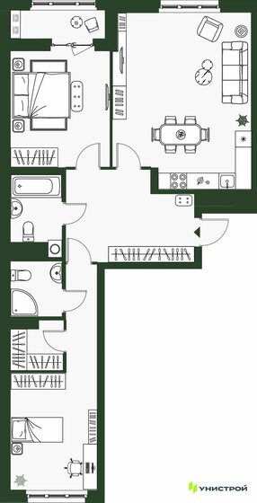 111 м², 3-комнатная квартира 17 900 000 ₽ - изображение 99