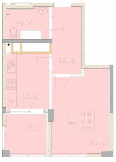 43,5 м², 2-комнатная квартира 6 500 000 ₽ - изображение 81
