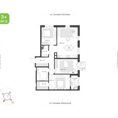 Квартира 89,5 м², 3-комнатная - изображение 3
