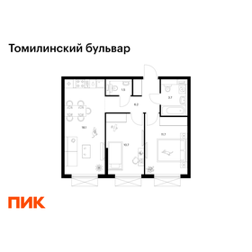 Квартира 51,9 м², 2-комнатная - изображение 1