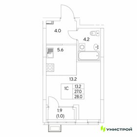 Квартира 28 м², 1-комнатная - изображение 1