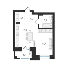 Квартира 38,8 м², 1-комнатная - изображение 1
