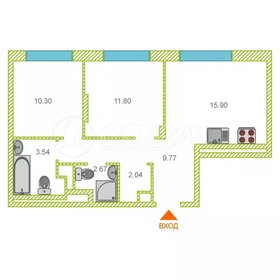 Квартира 56,9 м², 2-комнатная - изображение 1