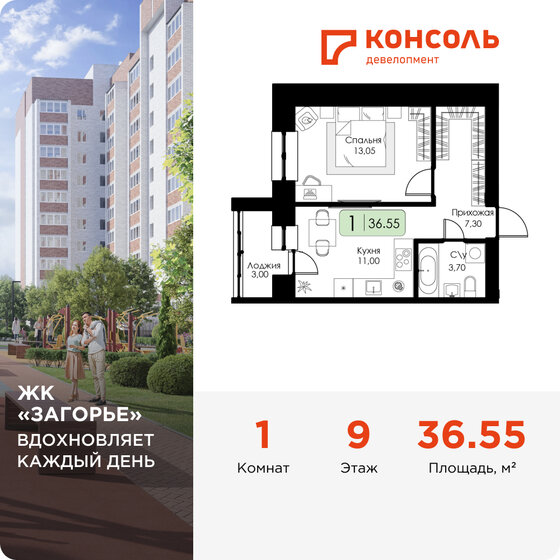 36,1 м², 1-комнатная квартира 4 877 110 ₽ - изображение 27