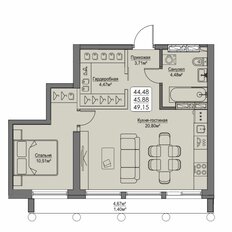 Квартира 45,9 м², 1-комнатная - изображение 2