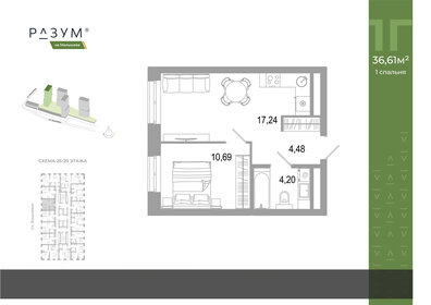 Квартира 36,2 м², 1-комнатная - изображение 2