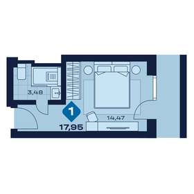 Квартира 18 м², 1-комнатные - изображение 1