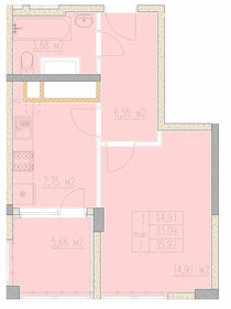 Квартира 35,9 м², 1-комнатная - изображение 1