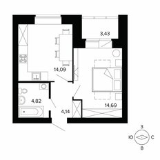 Квартира 41,2 м², 1-комнатная - изображение 2