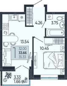 32,1 м², 1-комнатная квартира 3 950 000 ₽ - изображение 102