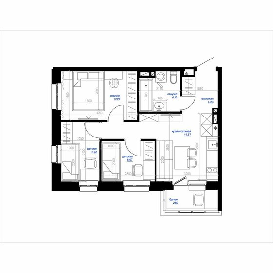 40 м², 3-комнатная квартира 8 695 829 ₽ - изображение 44