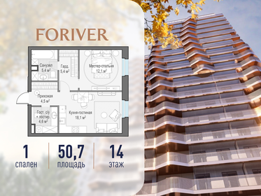 Квартира 50,7 м², 1-комнатная - изображение 1