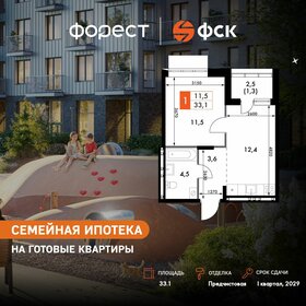 Квартира 33,1 м², 1-комнатная - изображение 1