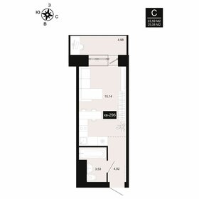 Квартира 25,1 м², 1-комнатная - изображение 1