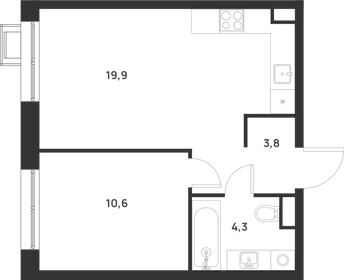 Квартира 38,6 м², 1-комнатная - изображение 1