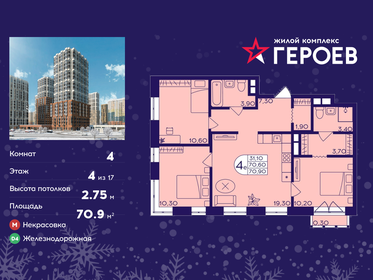 Квартира 70,9 м², 4-комнатная - изображение 1