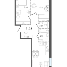Квартира 71,2 м², 2-комнатная - изображение 2
