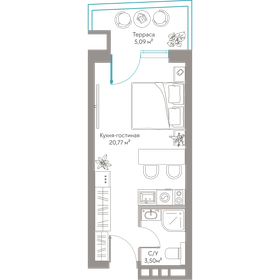 Квартира 29,4 м², студия - изображение 1