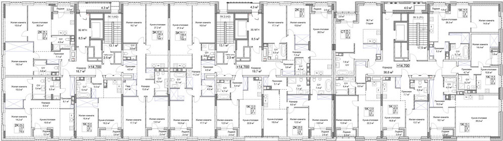 Квартира 74,3 м², 2-комнатная - изображение 2