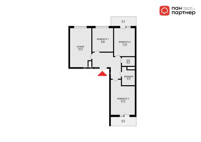 Квартира 68,2 м², 3-комнатная - изображение 1