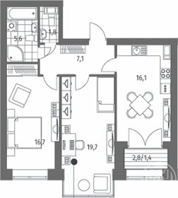 Квартира 68,5 м², 2-комнатная - изображение 1