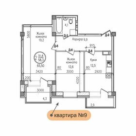 Квартира 65,5 м², 2-комнатная - изображение 1