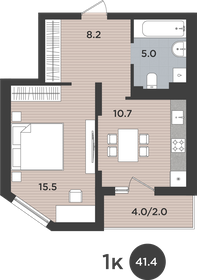 44,1 м², 1-комнатная квартира 4 630 500 ₽ - изображение 1