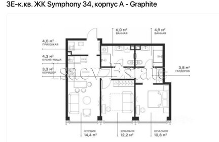Квартира 63,2 м², 3-комнатная - изображение 1
