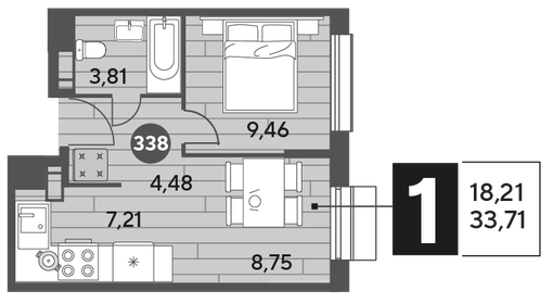 31 м², 1-комнатная квартира 7 450 000 ₽ - изображение 59