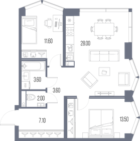 71,5 м², 2-комнатная квартира 25 618 450 ₽ - изображение 33