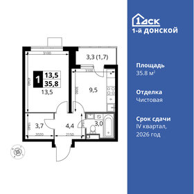 Квартира 35,8 м², 1-комнатная - изображение 1