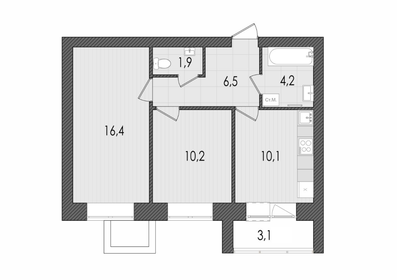 56,7 м², 3-комнатная квартира 6 100 000 ₽ - изображение 61