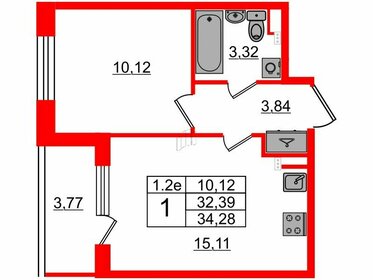 Квартира 32,4 м², 1-комнатная - изображение 1