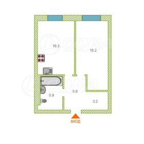 Квартира 48 м², 1-комнатная - изображение 1